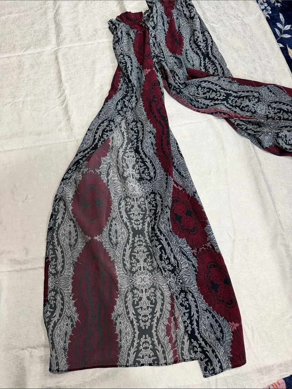 INTERMIX Boho Split Leg Wide Pants Paisley Print Small (P) - Picture 8 of 12